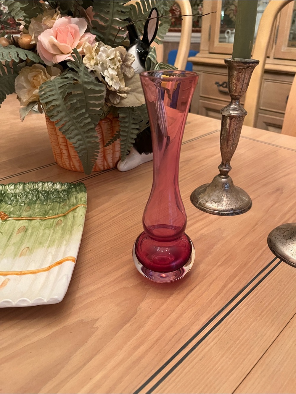 Cranberry/Pink Double Bulb Vase